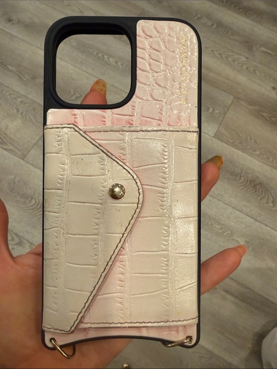 Bandolier Other - Pink Croc-Embossed Cardholder iPhone Case iPhone 16 pro max